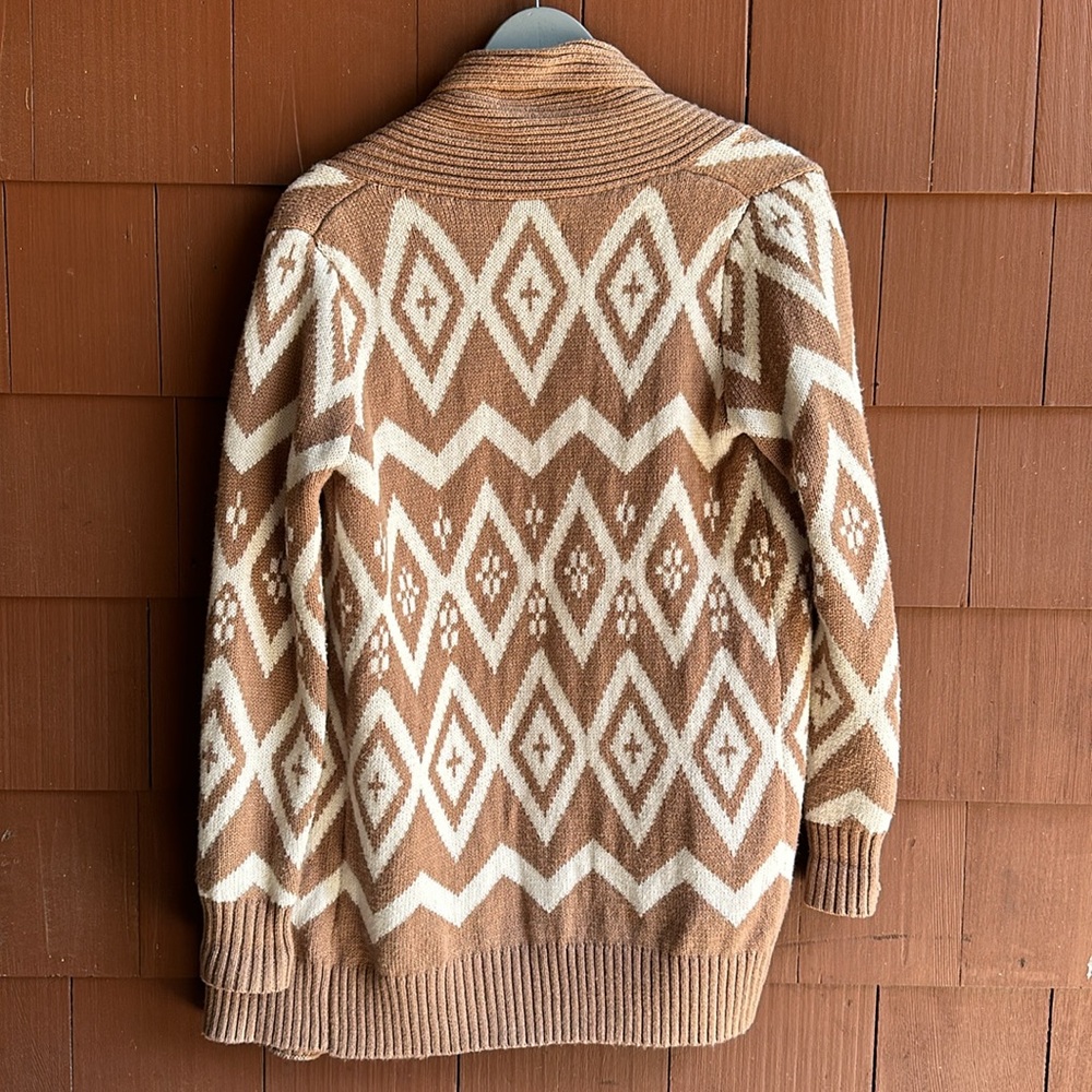 Old Navy Brown/Cream Cardigan- Size XS - Picture 3 of 4
